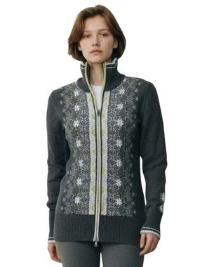 EDDIE BAUER Nordic Fair Isle Zip Cardigan Women’s XS Classic Cottagecore Cozy